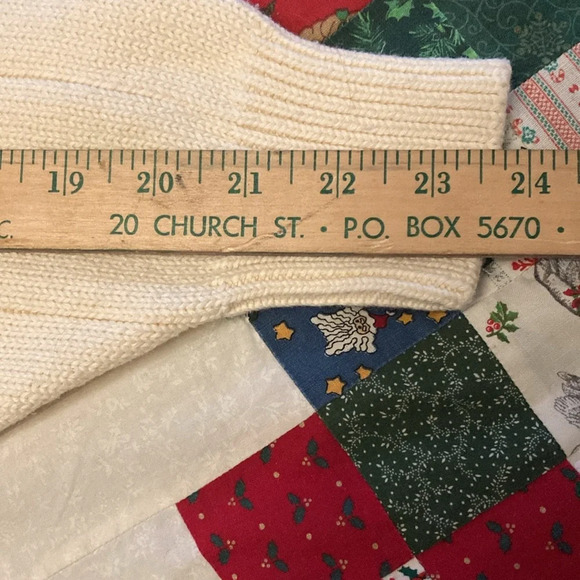 Cotton Traders mens knit sweater size large vintage cream 100% cotton fireside - Picture 7 of 7